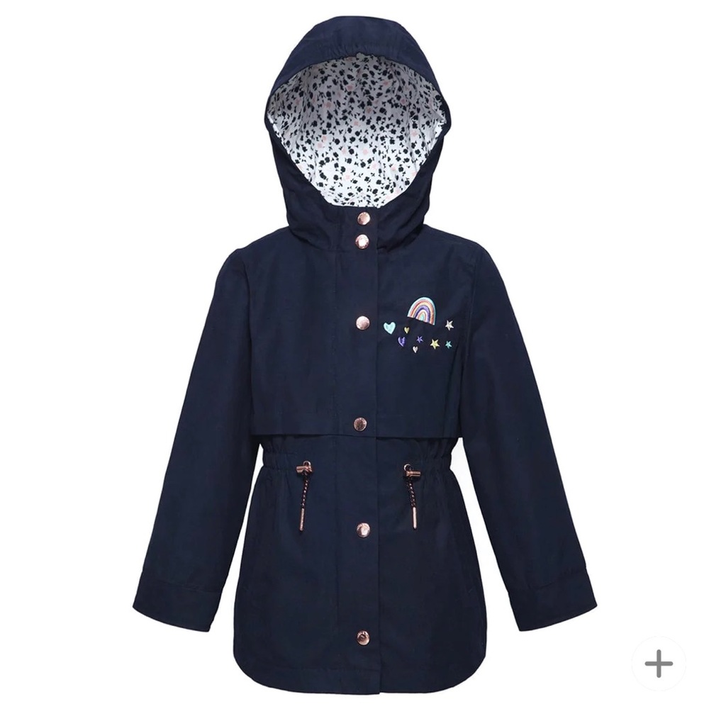 Darling navy blue hooded trench coat Rokka & Rolla size XS (4-5)